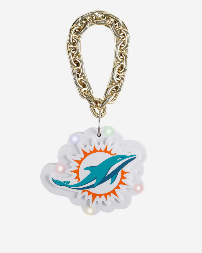 Miami Dolphins Big Logo Light Up Chain Ornament FOCO - FOCO.com