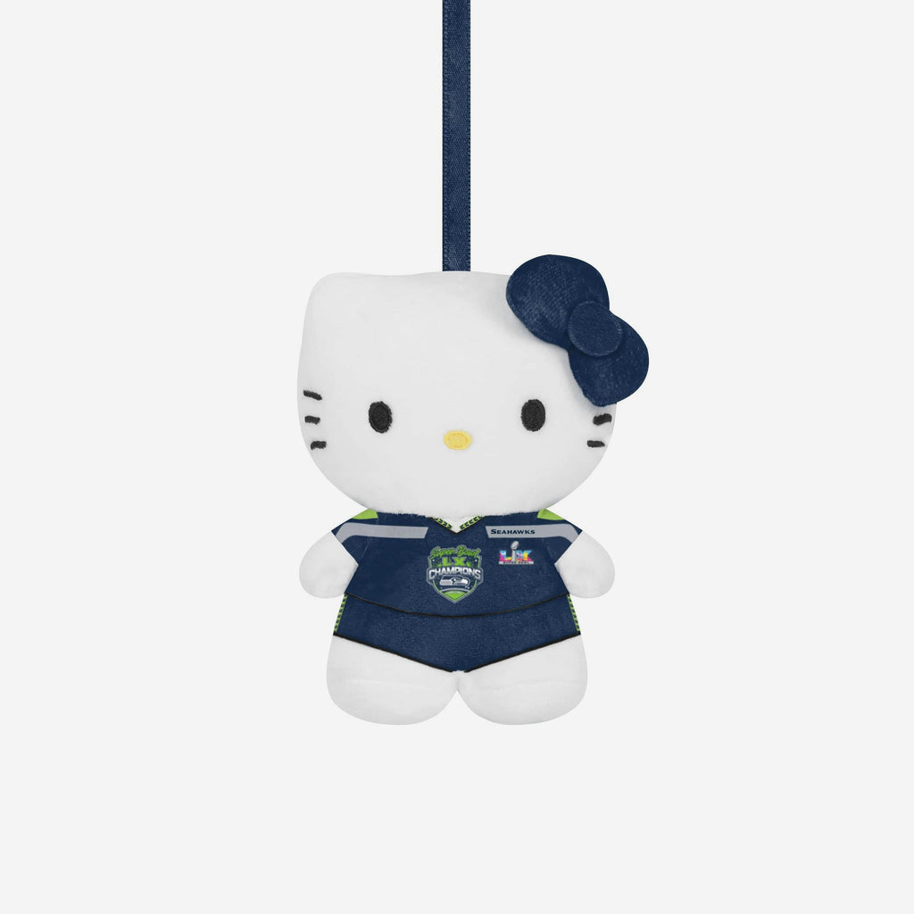 Seattle Seahawks Super Bowl LX Champions Plush Hello Kitty® Ornament FOCO - FOCO.com