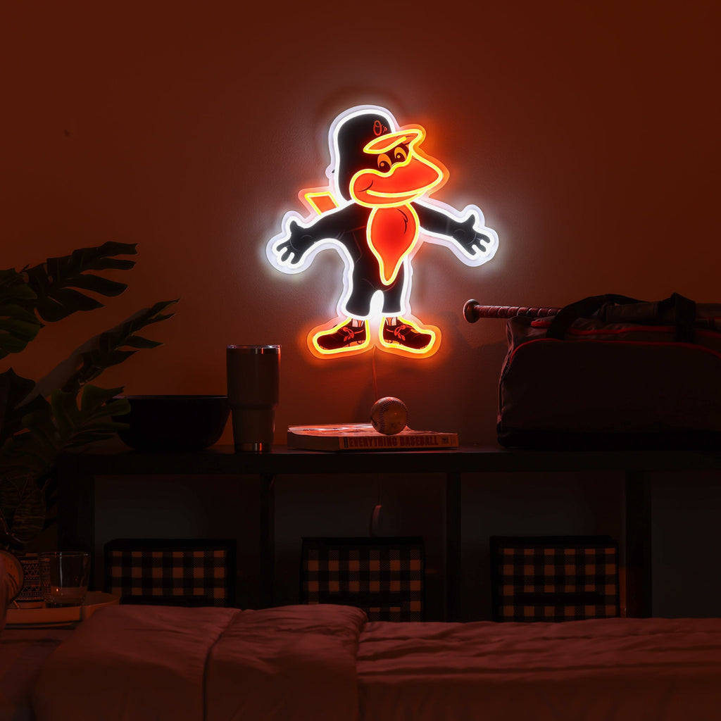 The Oriole Bird Baltimore Orioles LED Neon Light Up Mascot Sign FOCO
