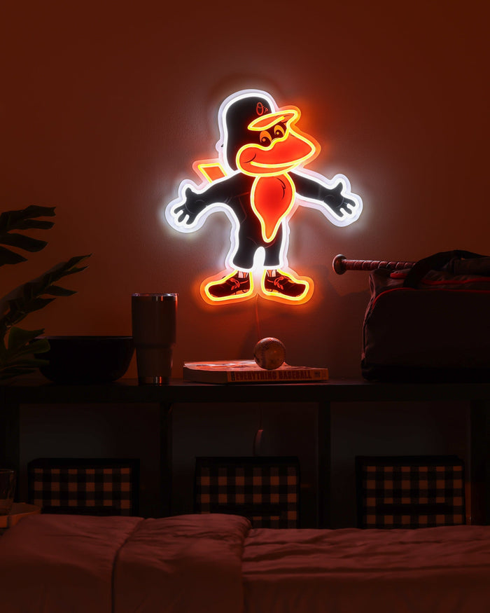 The Oriole Bird Baltimore Orioles LED Neon Light Up Mascot Sign FOCO - FOCO.com