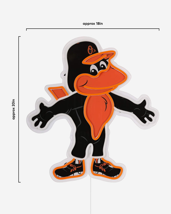 The Oriole Bird Baltimore Orioles LED Neon Light Up Mascot Sign FOCO - FOCO.com