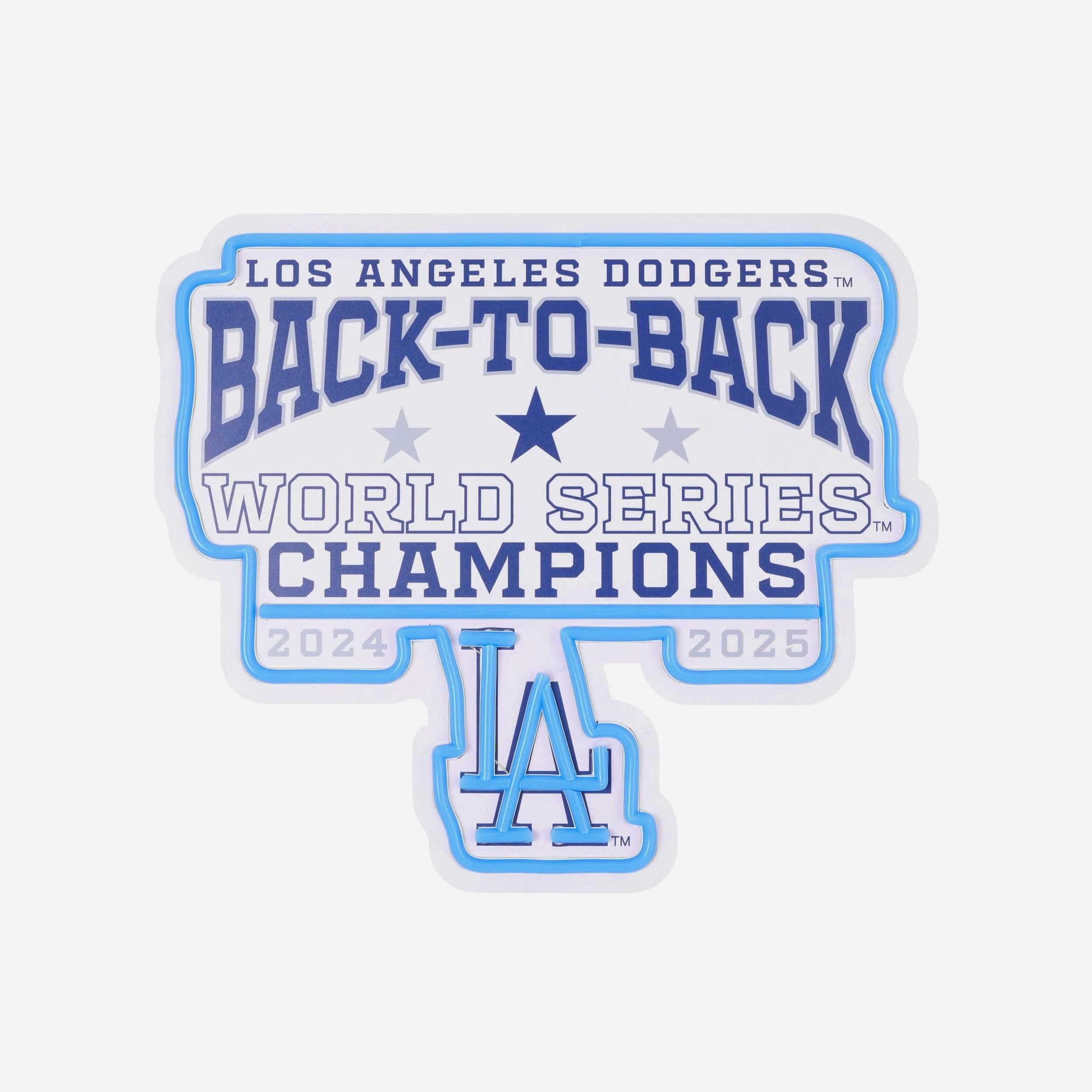 Los Angeles Dodgers 2025 Back To Back World Series Champions Neon