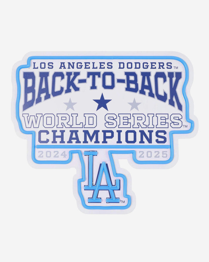 Los Angeles Dodgers 2025 Back To Back World Series Champions Neon Light Up Team Logo Sign FOCO - FOCO.com