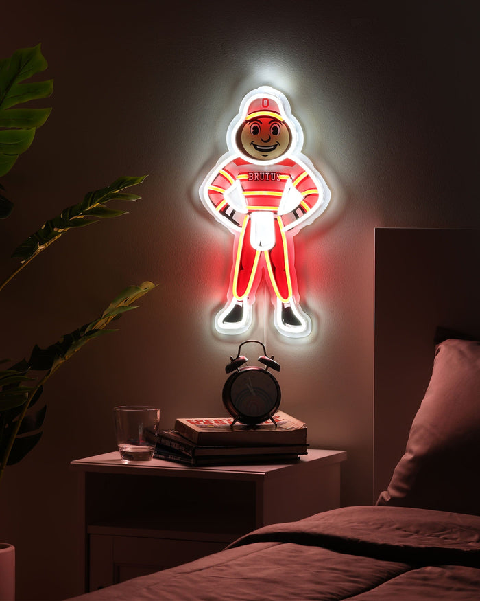 Brutus Buckeye Ohio State Buckeyes LED Neon Light Up Mascot Sign FOCO - FOCO.com