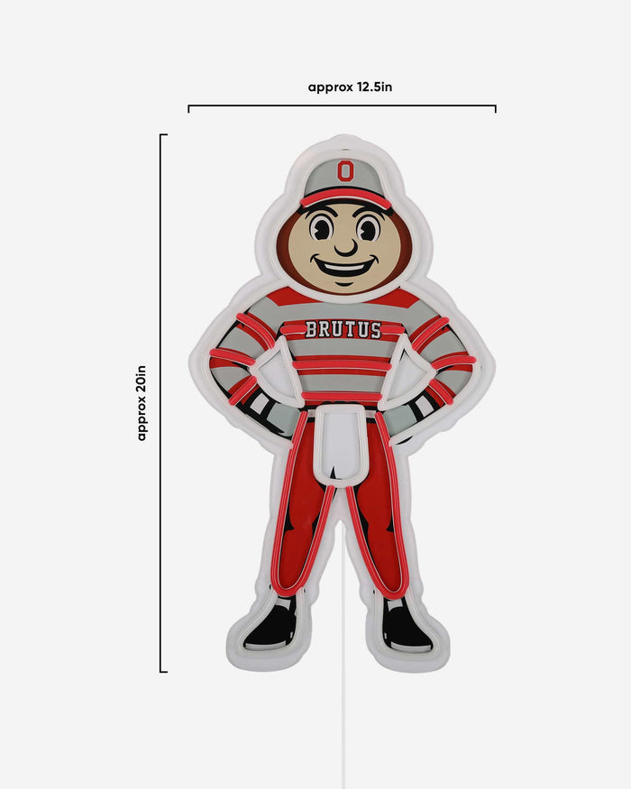 Brutus Buckeye Ohio State Buckeyes LED Neon Light Up Mascot Sign FOCO - FOCO.com