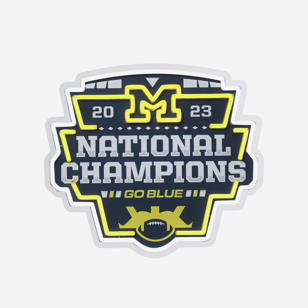 Michigan Wolverines 2023 Football National Champions LED Neon Sign FOCO - FOCO.com