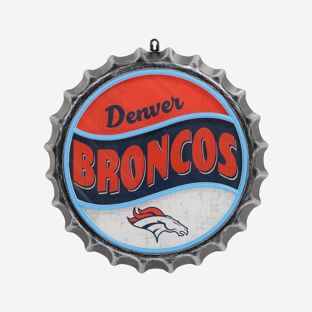 Denver Broncos LED Neon Backlit Bottle Cap Wall Sign FOCO - FOCO.com