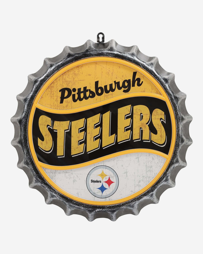 Pittsburgh Steelers LED Neon Backlit Bottle Cap Wall Sign FOCO - FOCO.com