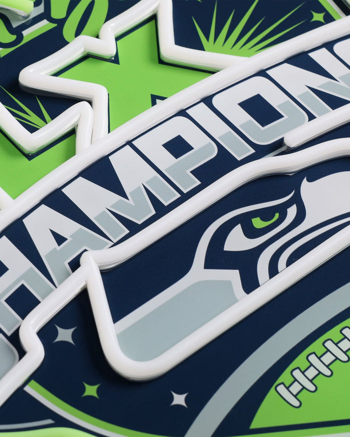Seattle Seahawks Super Bowl LX Champions Neon Light Up Team Logo Sign FOCO - FOCO.com