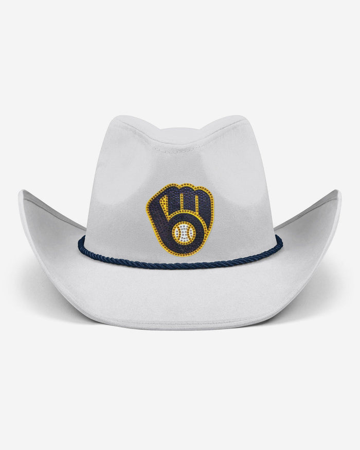 Milwaukee Brewers White Rhinestone Logo Cowboy Hat FOCO - FOCO.com