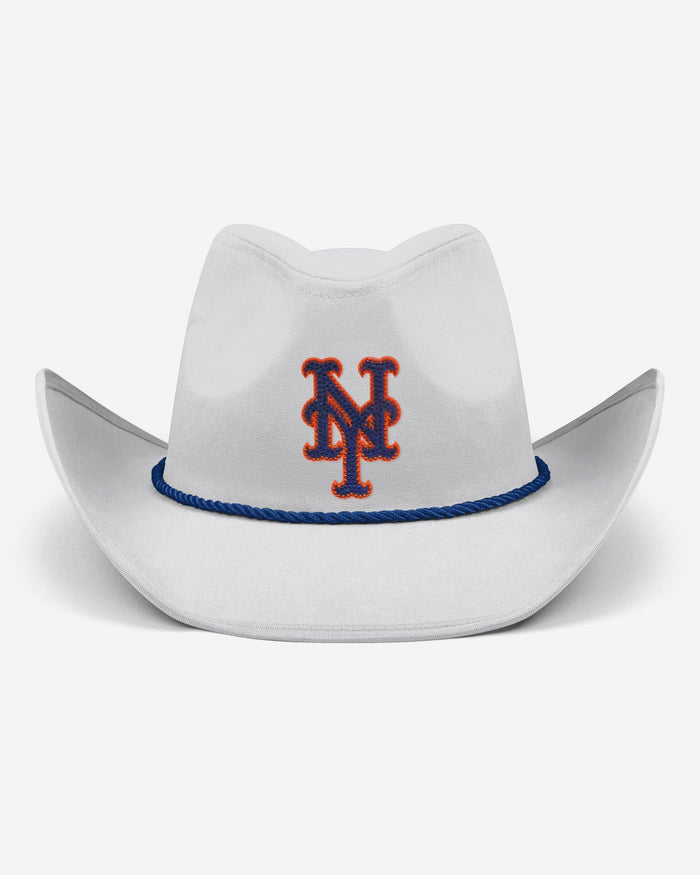 New York Mets White Rhinestone Logo Cowboy Hat FOCO - FOCO.com