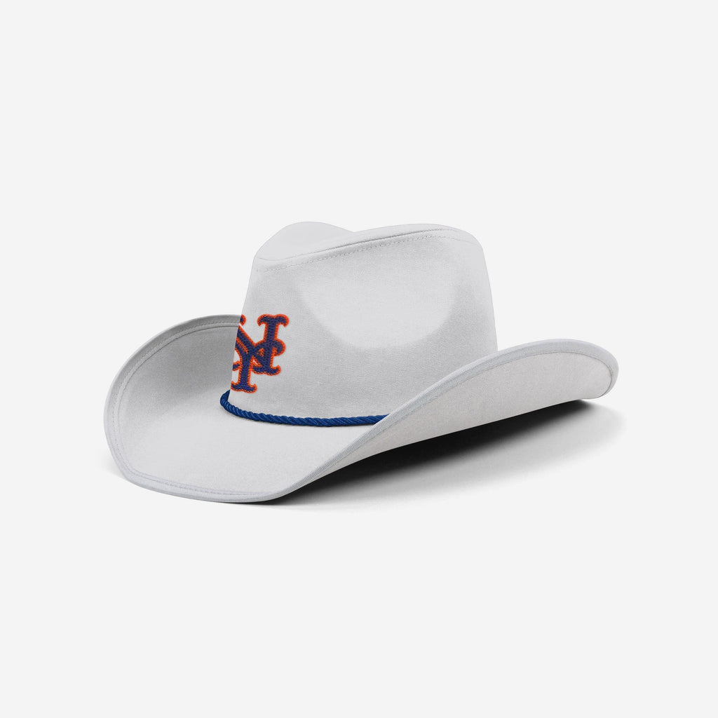 New York Mets White Rhinestone Logo Cowboy Hat FOCO - FOCO.com