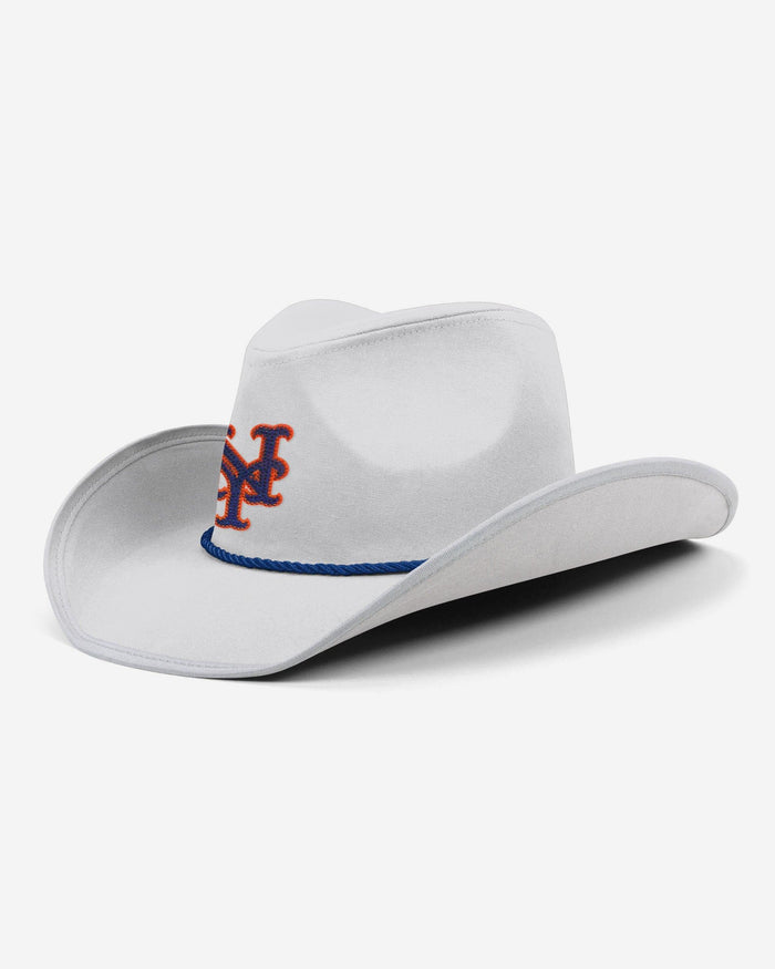 New York Mets White Rhinestone Logo Cowboy Hat FOCO - FOCO.com