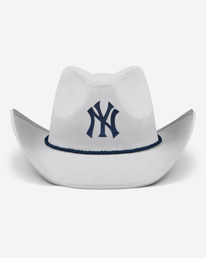 New York Yankees White Rhinestone Logo Cowboy Hat FOCO - FOCO.com