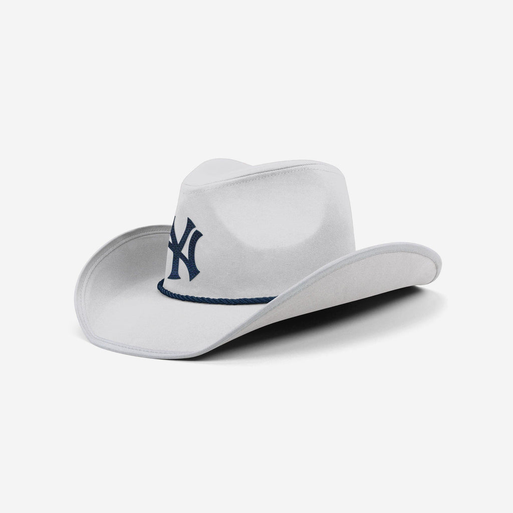 New York Yankees White Rhinestone Logo Cowboy Hat FOCO - FOCO.com