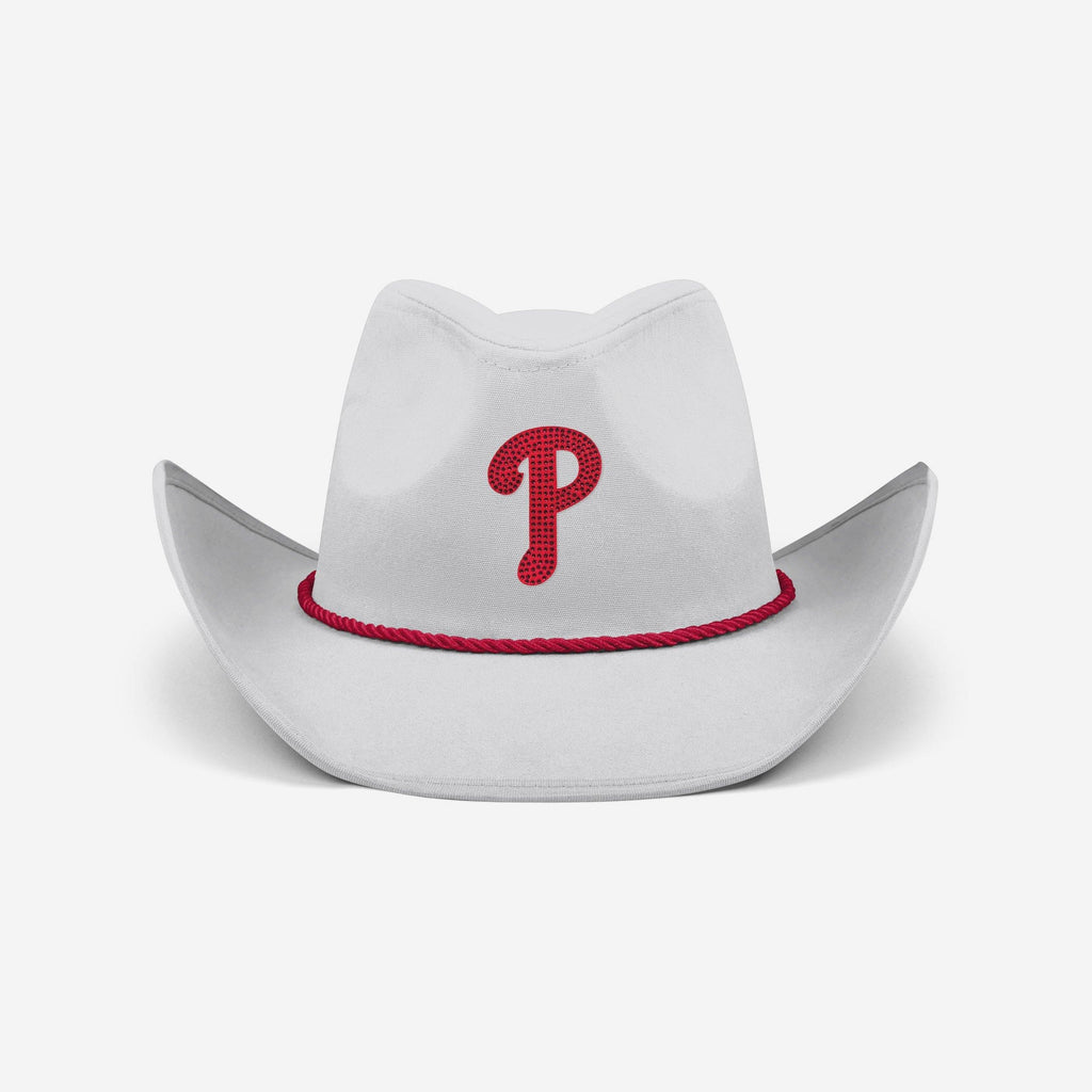 Philadelphia Phillies White Rhinestone Logo Cowboy Hat FOCO