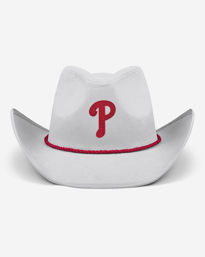 Philadelphia Phillies White Rhinestone Logo Cowboy Hat FOCO - FOCO.com