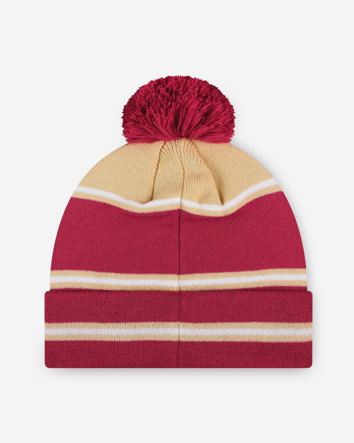 Oklahoma Sooners Big Wordmark Stripe Pom Beanie FOCO - FOCO.com
