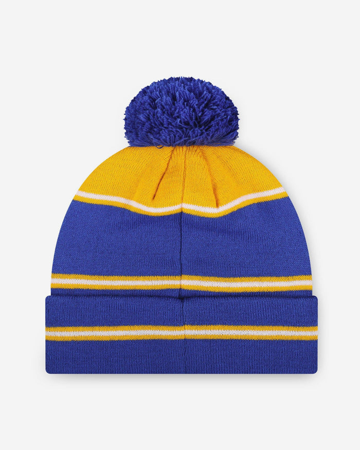 Pittsburgh Panthers Big Wordmark Stripe Pom Beanie FOCO - FOCO.com