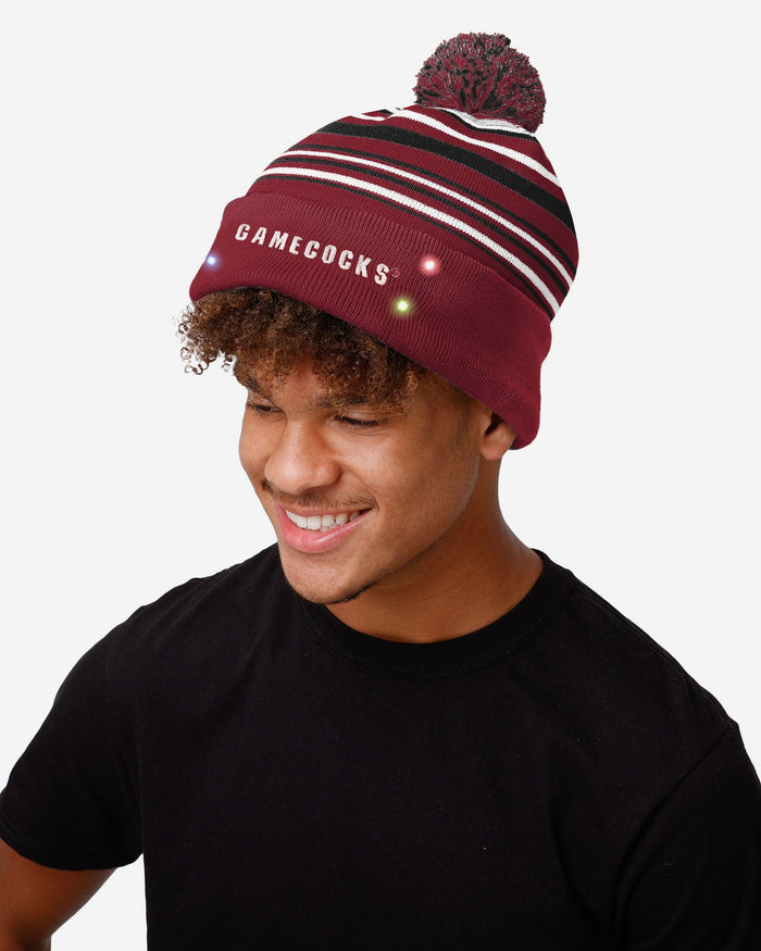 South Carolina Gamecocks Horizontal Stripe Light Up Beanie FOCO - FOCO.com