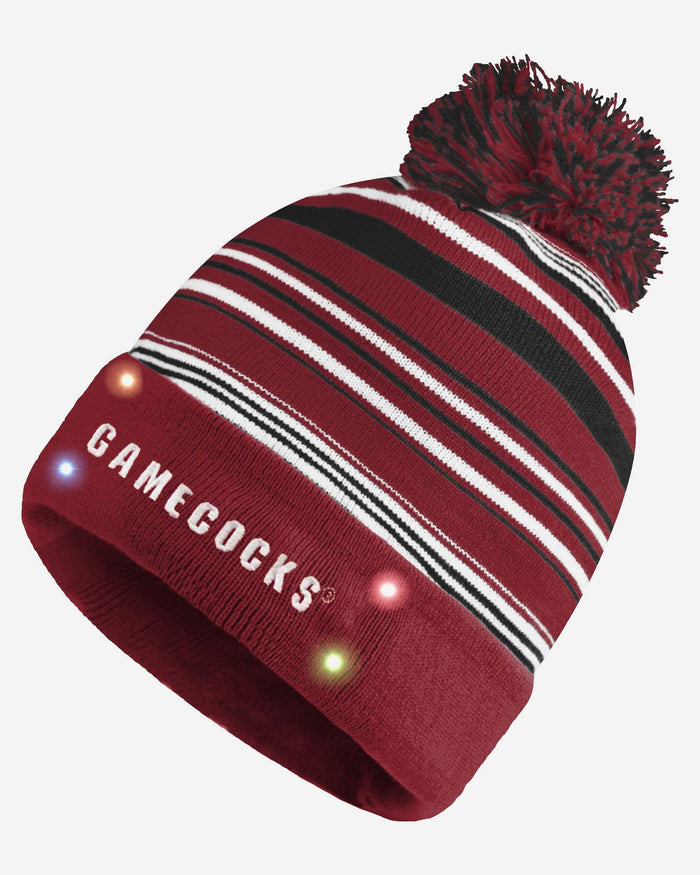 South Carolina Gamecocks Horizontal Stripe Light Up Beanie FOCO - FOCO.com