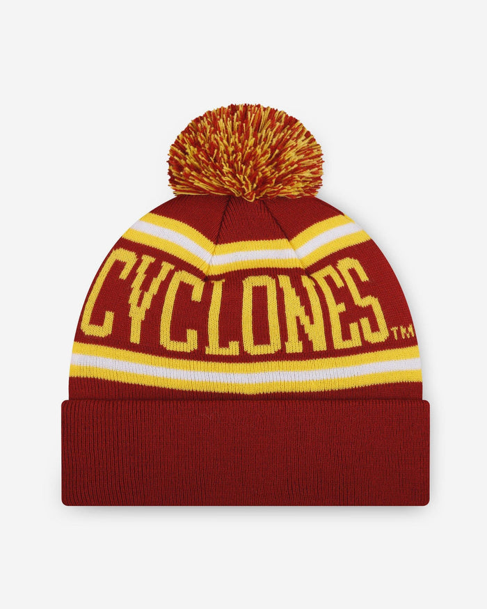 Iowa State Cyclones Primary Stripe Pom Beanie FOCO - FOCO.com