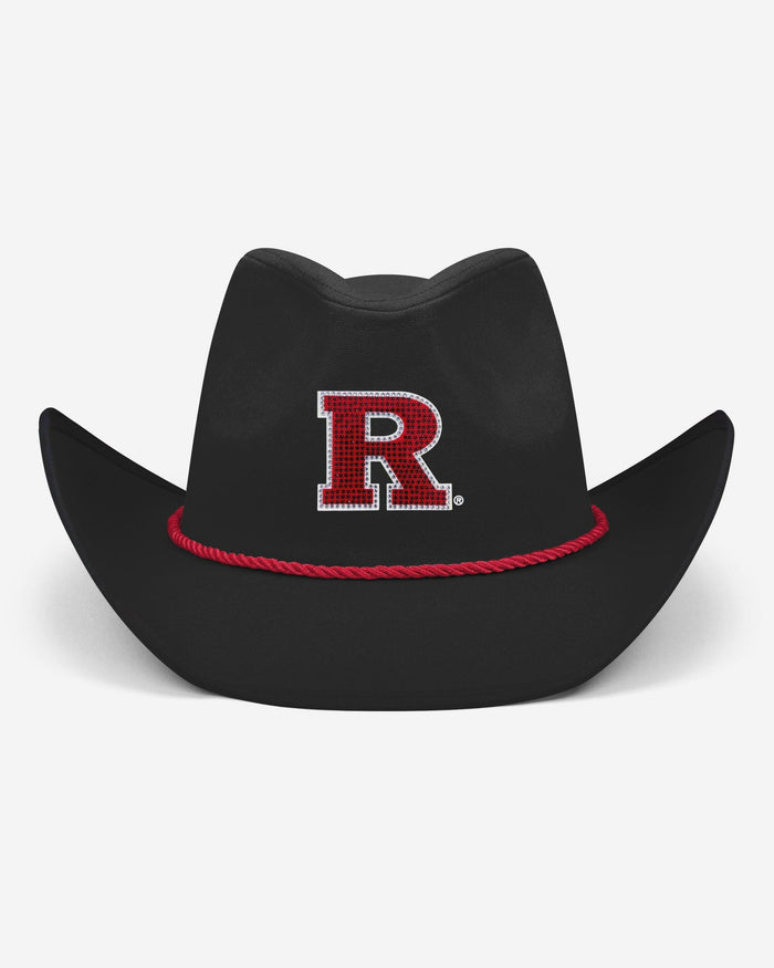 Rutgers Scarlet Knights Black Rhinestone Logo Cowboy Hat FOCO - FOCO.com