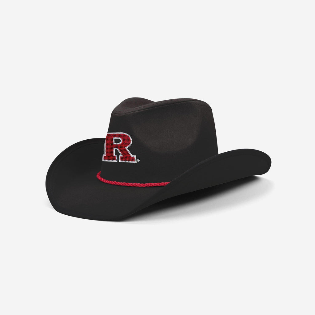 Rutgers Scarlet Knights Black Rhinestone Logo Cowboy Hat FOCO - FOCO.com