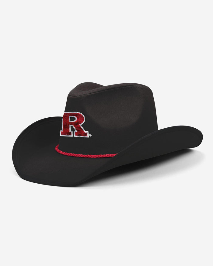 Rutgers Scarlet Knights Black Rhinestone Logo Cowboy Hat FOCO - FOCO.com