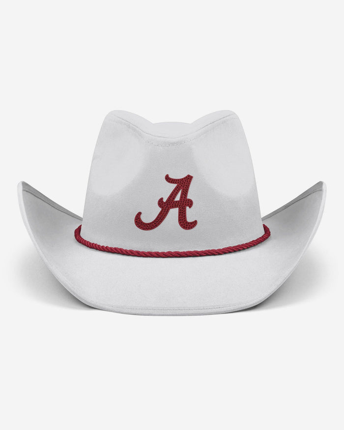 Alabama Crimson Tide White Rhinestone Logo Cowboy Hat FOCO - FOCO.com