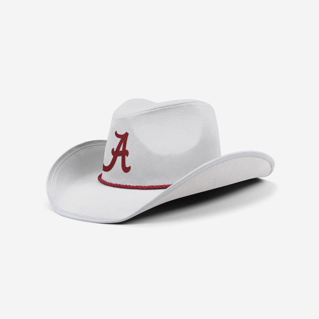 Alabama Crimson Tide White Rhinestone Logo Cowboy Hat FOCO