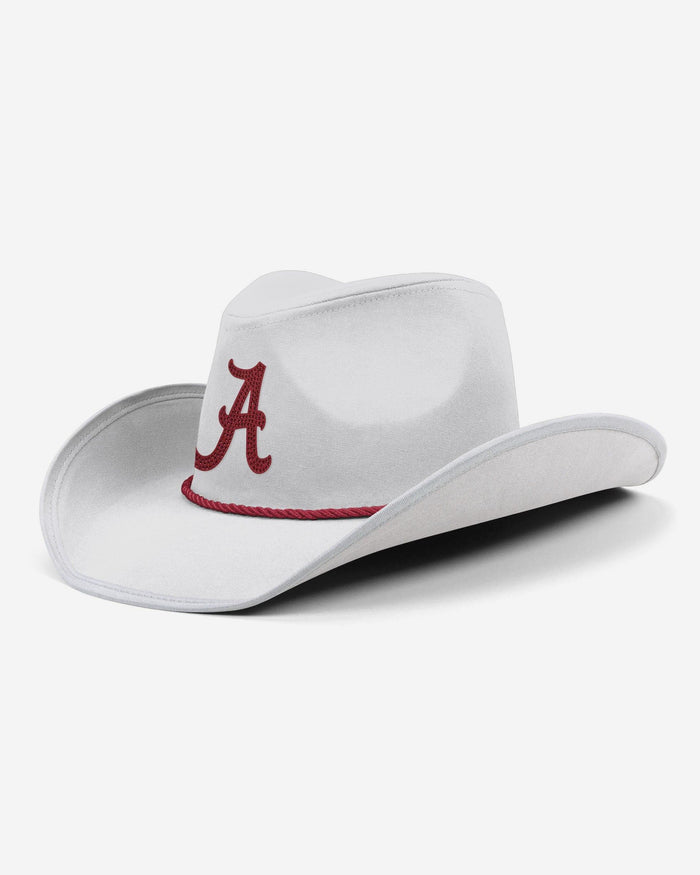 Alabama Crimson Tide White Rhinestone Logo Cowboy Hat FOCO - FOCO.com