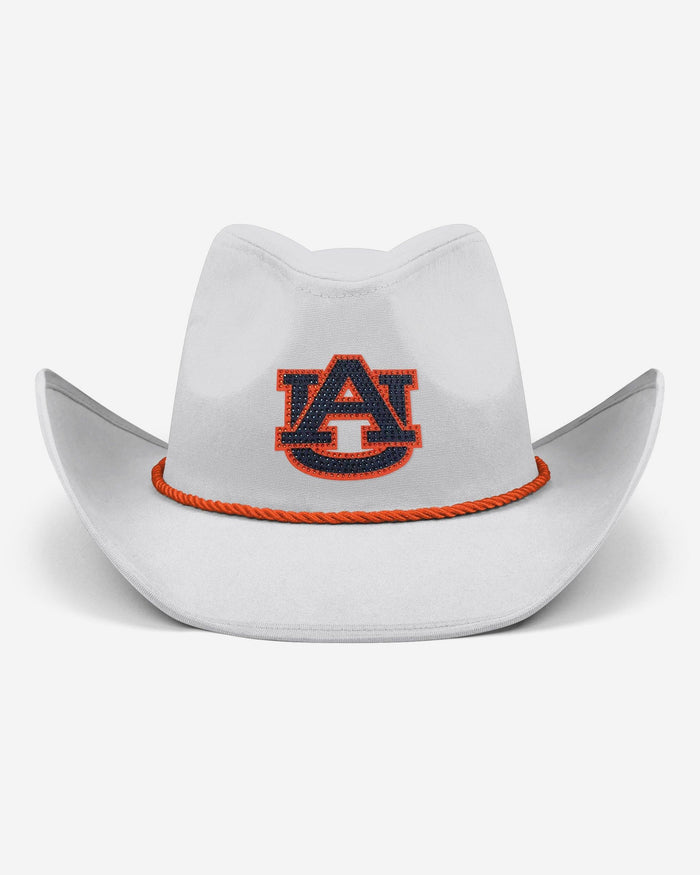 Auburn Tigers White Rhinestone Logo Cowboy Hat FOCO - FOCO.com