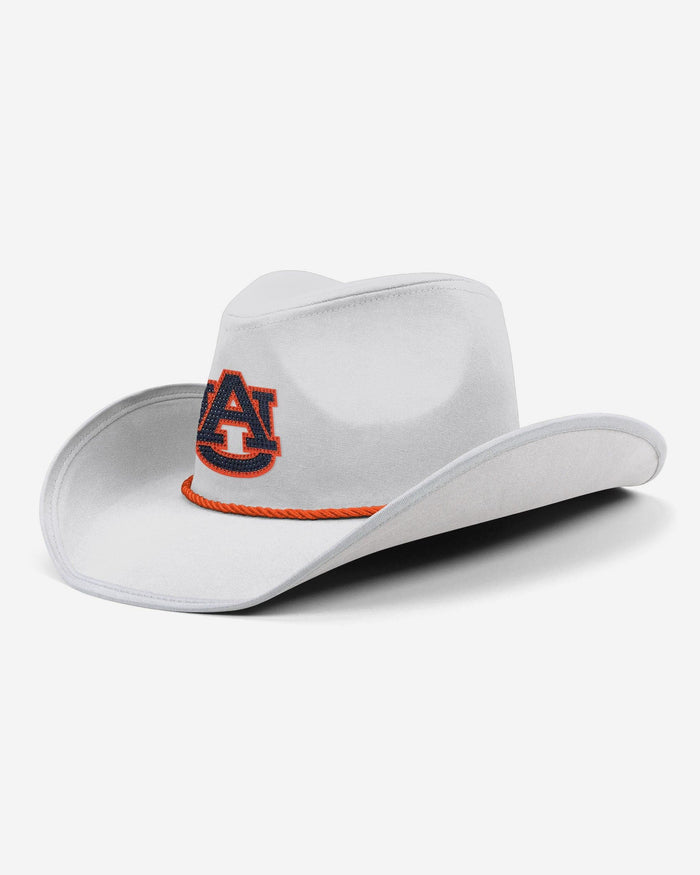 Auburn Tigers White Rhinestone Logo Cowboy Hat FOCO - FOCO.com