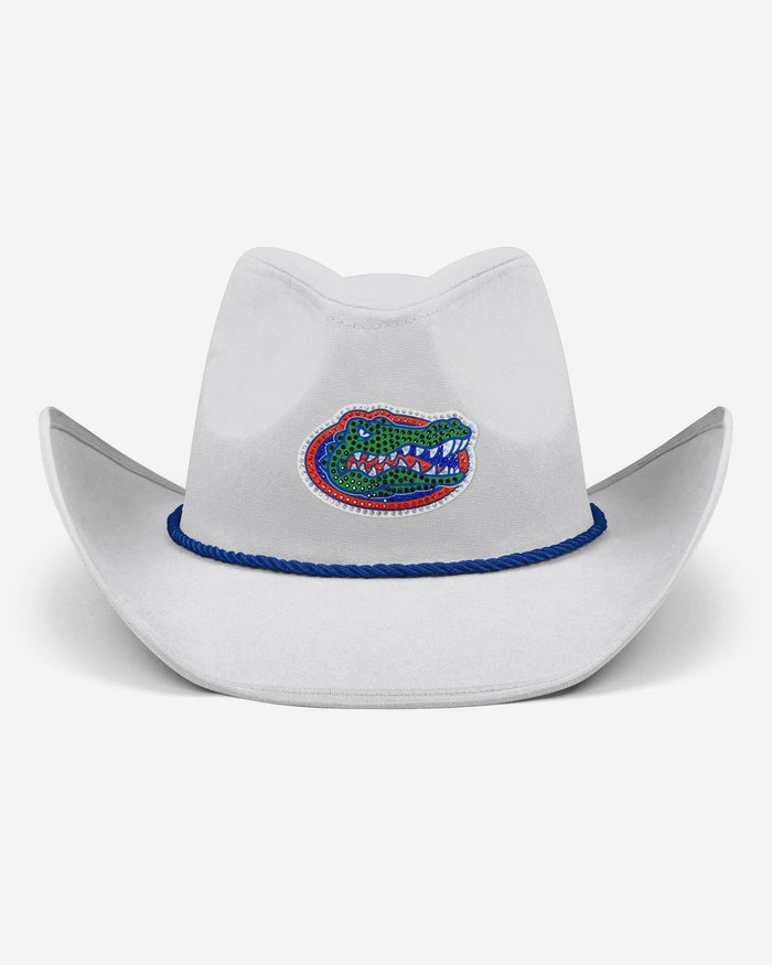 Florida Gators White Rhinestone Logo Cowboy Hat FOCO - FOCO.com