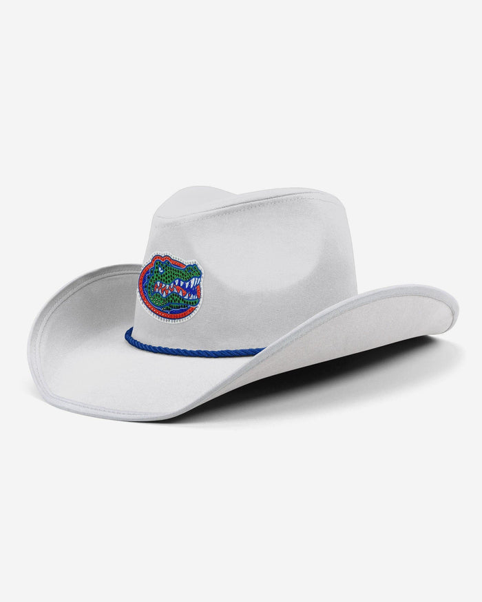 Florida Gators White Rhinestone Logo Cowboy Hat FOCO - FOCO.com
