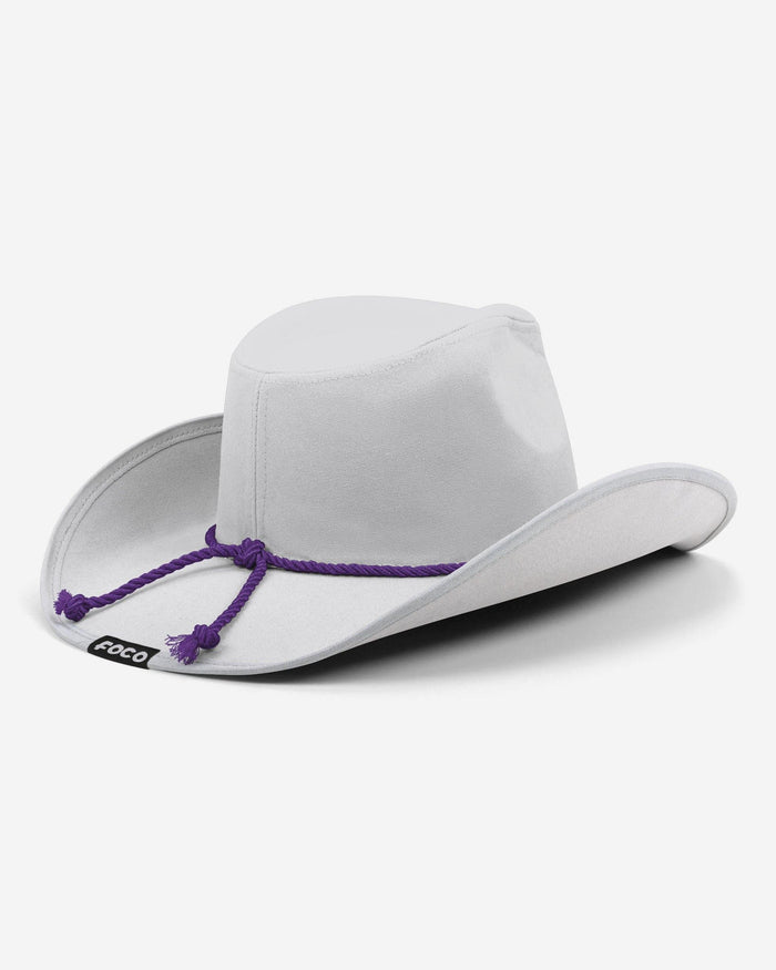 LSU Tigers White Rhinestone Logo Cowboy Hat FOCO - FOCO.com