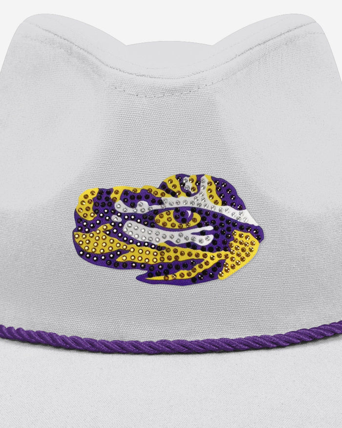 LSU Tigers White Rhinestone Logo Cowboy Hat FOCO - FOCO.com
