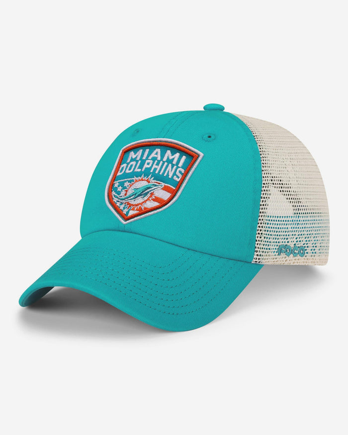 Miami Dolphins Americana Patch Casual Trucker Cap FOCO - FOCO.com