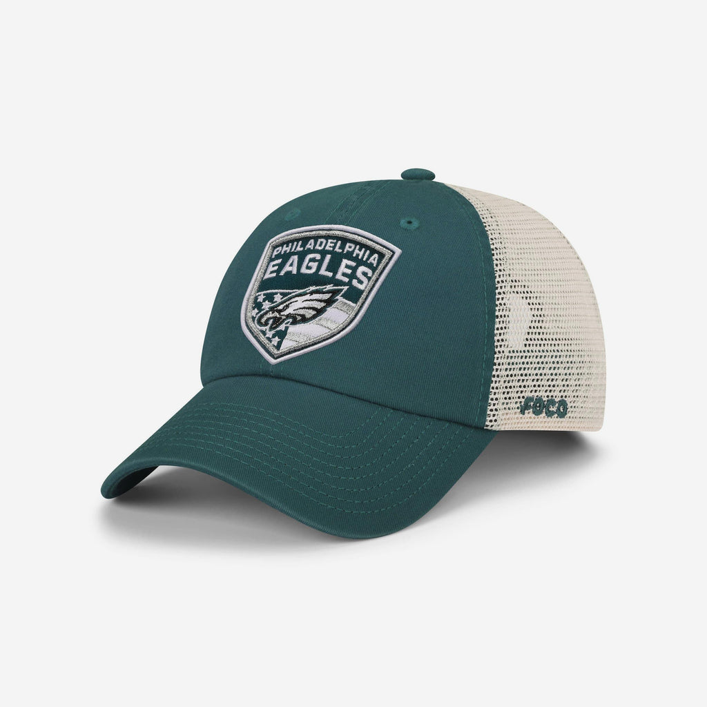 Philadelphia Eagles Americana Patch Casual Trucker Cap FOCO - FOCO.com