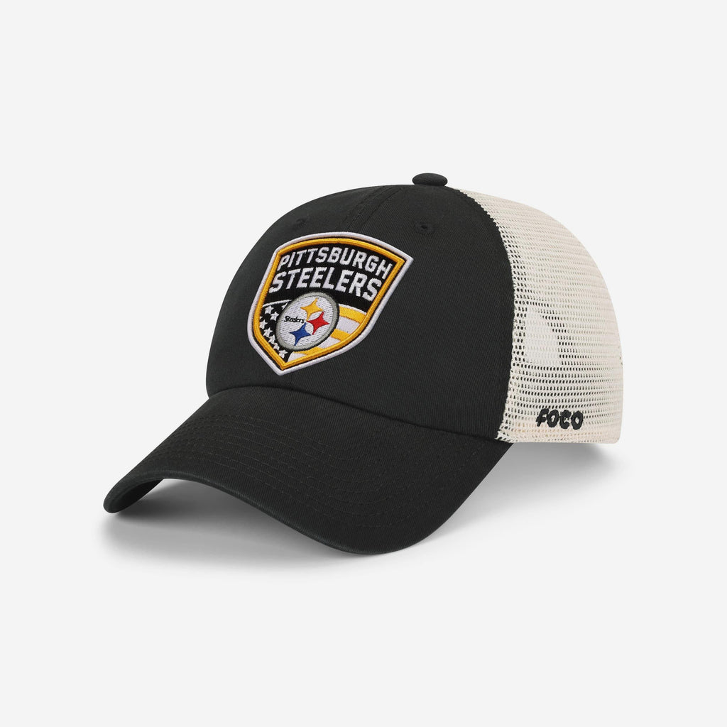 Pittsburgh Steelers Americana Patch Casual Trucker Cap FOCO - FOCO.com