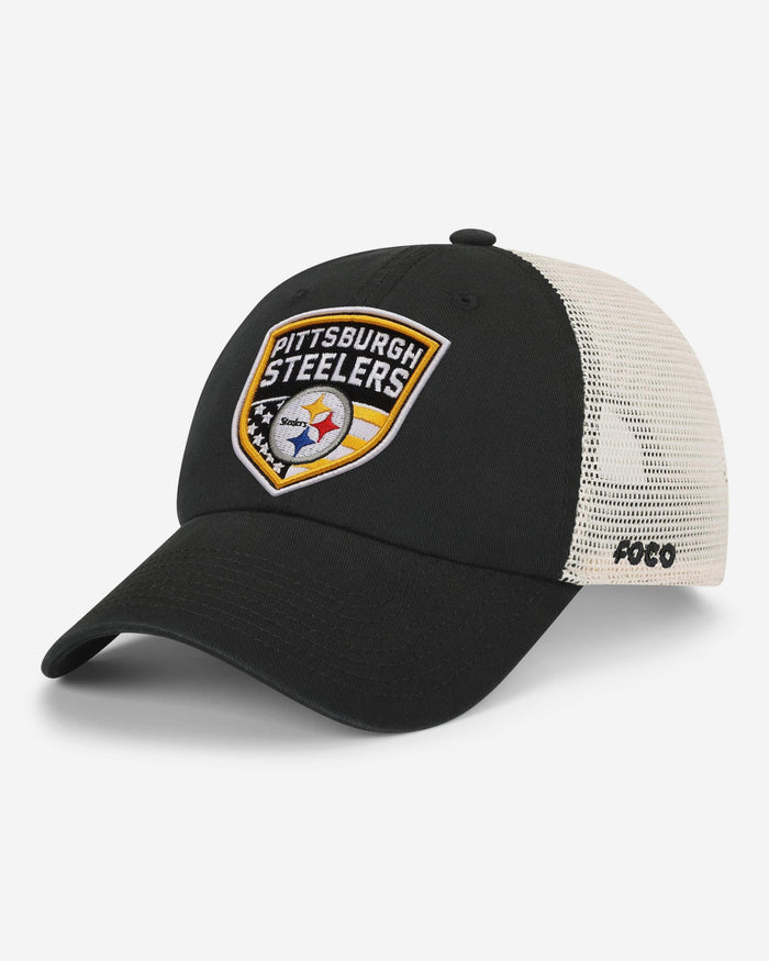 Pittsburgh Steelers Americana Patch Casual Trucker Cap FOCO - FOCO.com