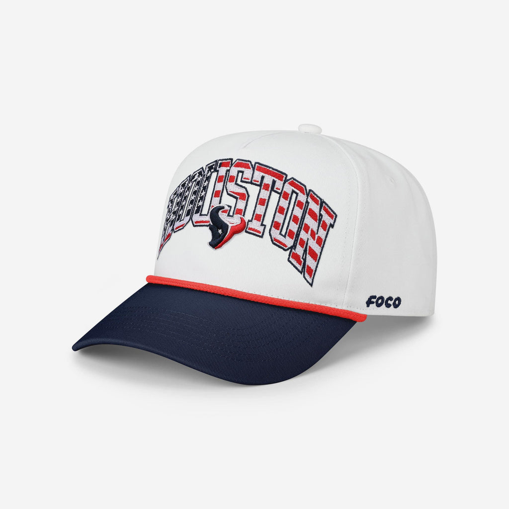 Houston Texans Americana Wordmark Marquee RF Cap FOCO - FOCO.com