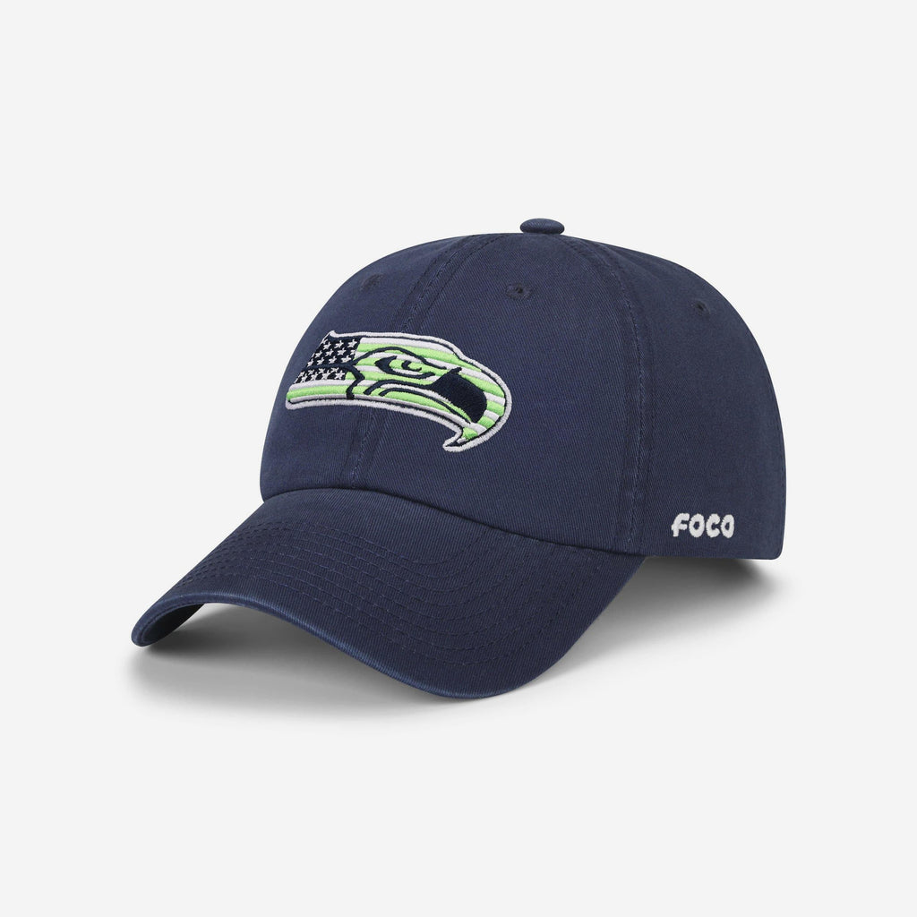 Seattle Seahawks Americana Primary Logo Casual Cap FOCO - FOCO.com