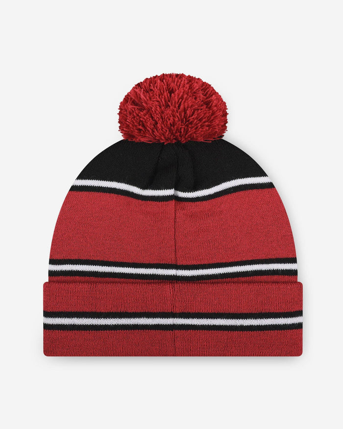 Arizona Cardinals Big Wordmark Stripe Pom Beanie FOCO - FOCO.com