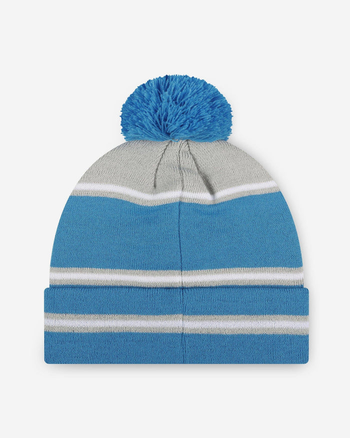 Detroit Lions Big Wordmark Stripe Pom Beanie FOCO - FOCO.com
