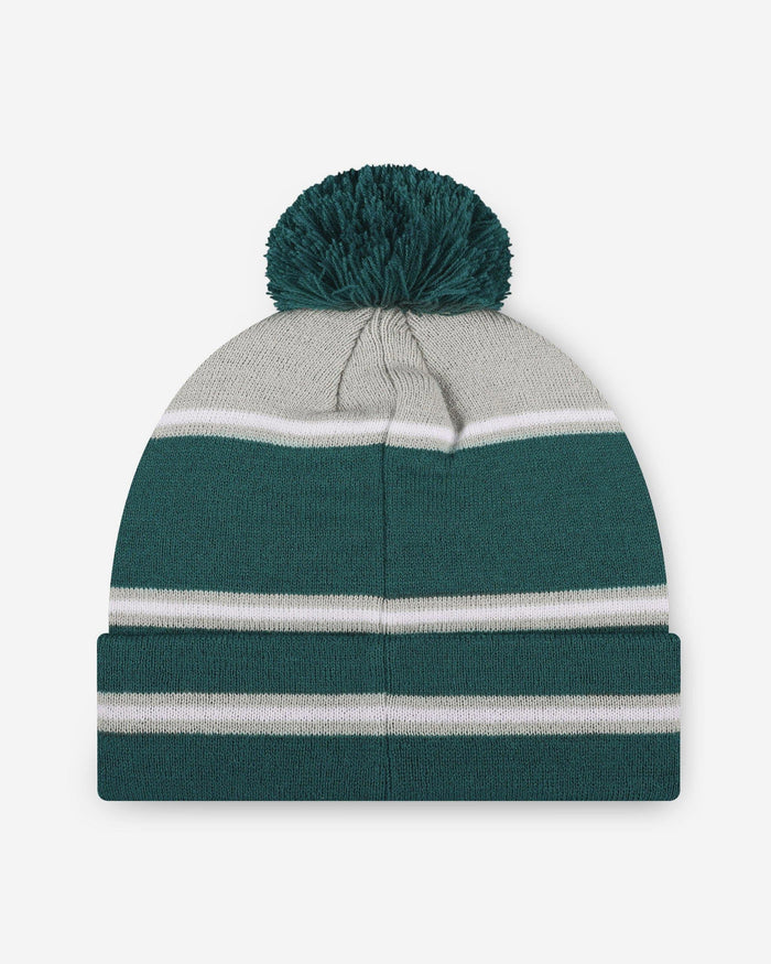 Philadelphia Eagles Big Wordmark Stripe Pom Beanie FOCO - FOCO.com