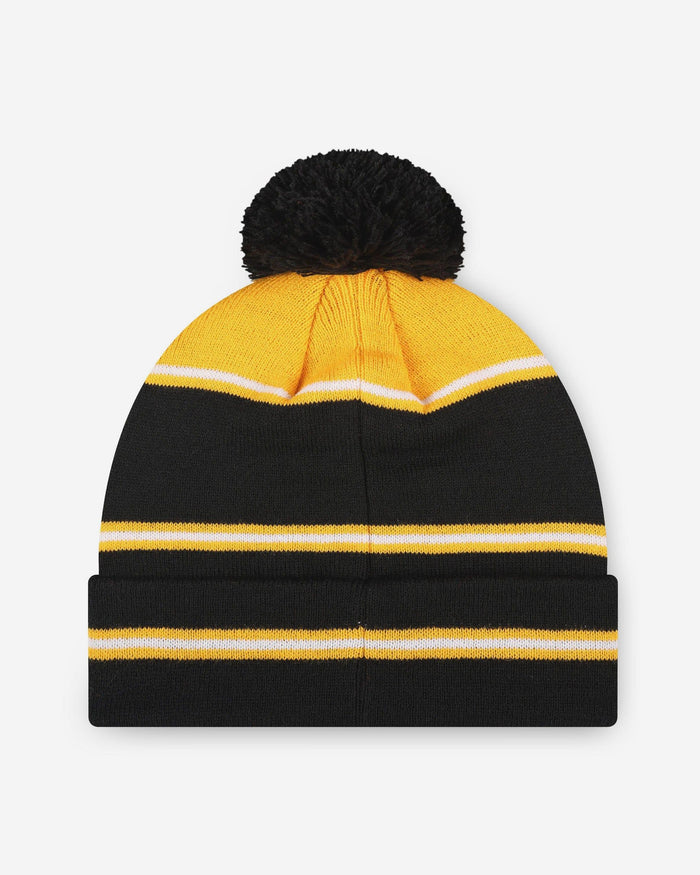 Pittsburgh Steelers Big Wordmark Stripe Pom Beanie FOCO - FOCO.com