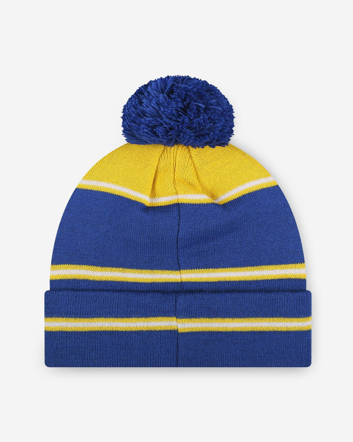 Los Angeles Rams Big Wordmark Stripe Pom Beanie FOCO - FOCO.com
