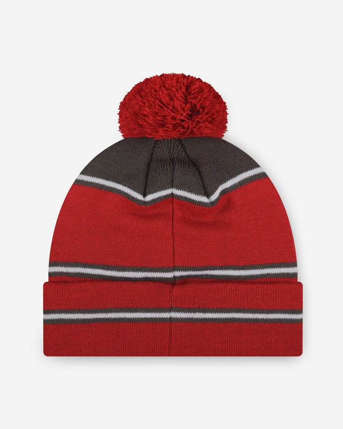 Tampa Bay Buccaneers Big Wordmark Stripe Pom Beanie FOCO - FOCO.com